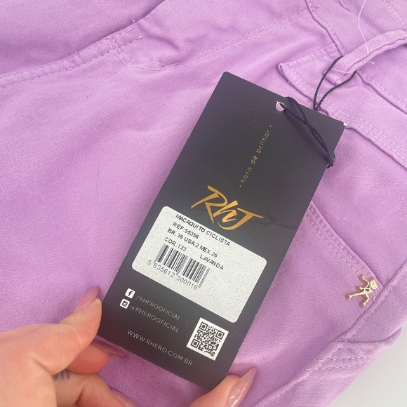 NWT Lavender RHERO Denim Romper With Gold Accents - Picture 3 of 16